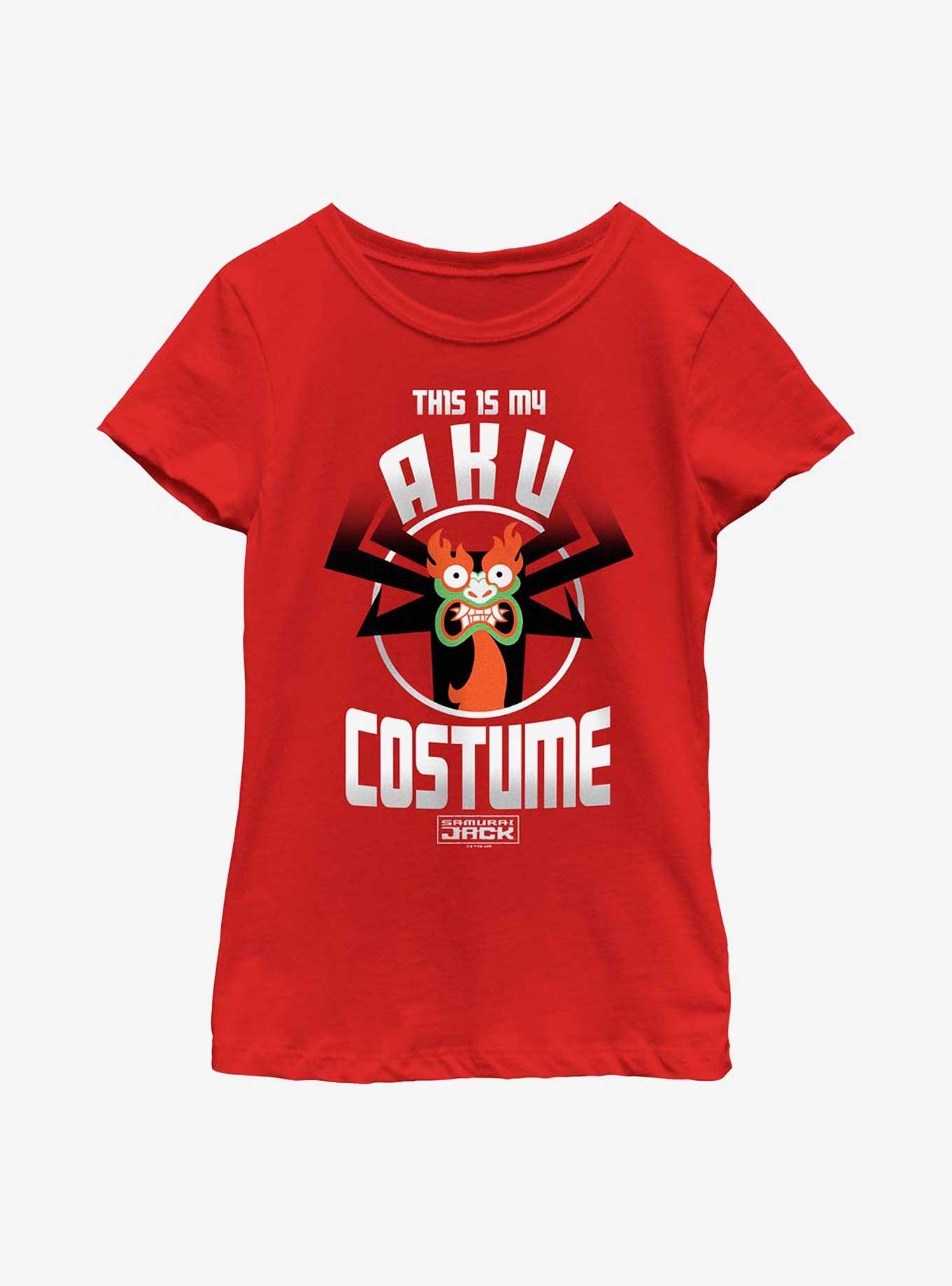 Samurai Jack My Aku Costume Cosplay Youth Girls T-Shirt, RED, hi-res