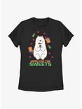 We Bare Bears Here For The Sweets Ice Bear Womens T-Shirt, BLACK, hi-res