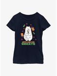 We Bare Bears Here For The Sweets Ice Bear Youth Girls T-Shirt, NAVY, hi-res