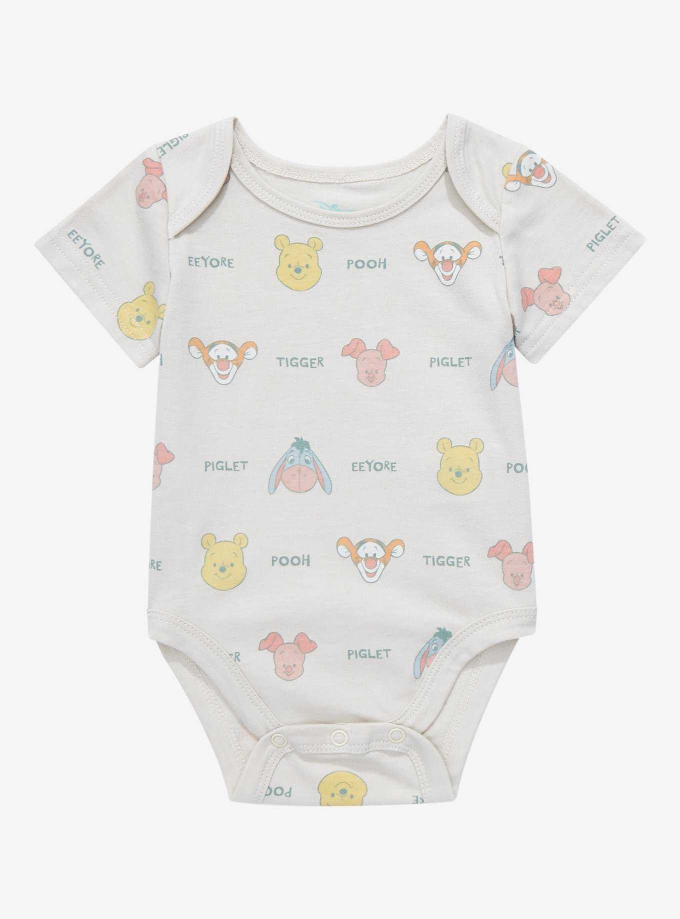 Disney Winnie the Pooh Baby Pooh Bear & Friends Allover Print Infant One-Piece - BoxLunch Exclusive, , hi-res