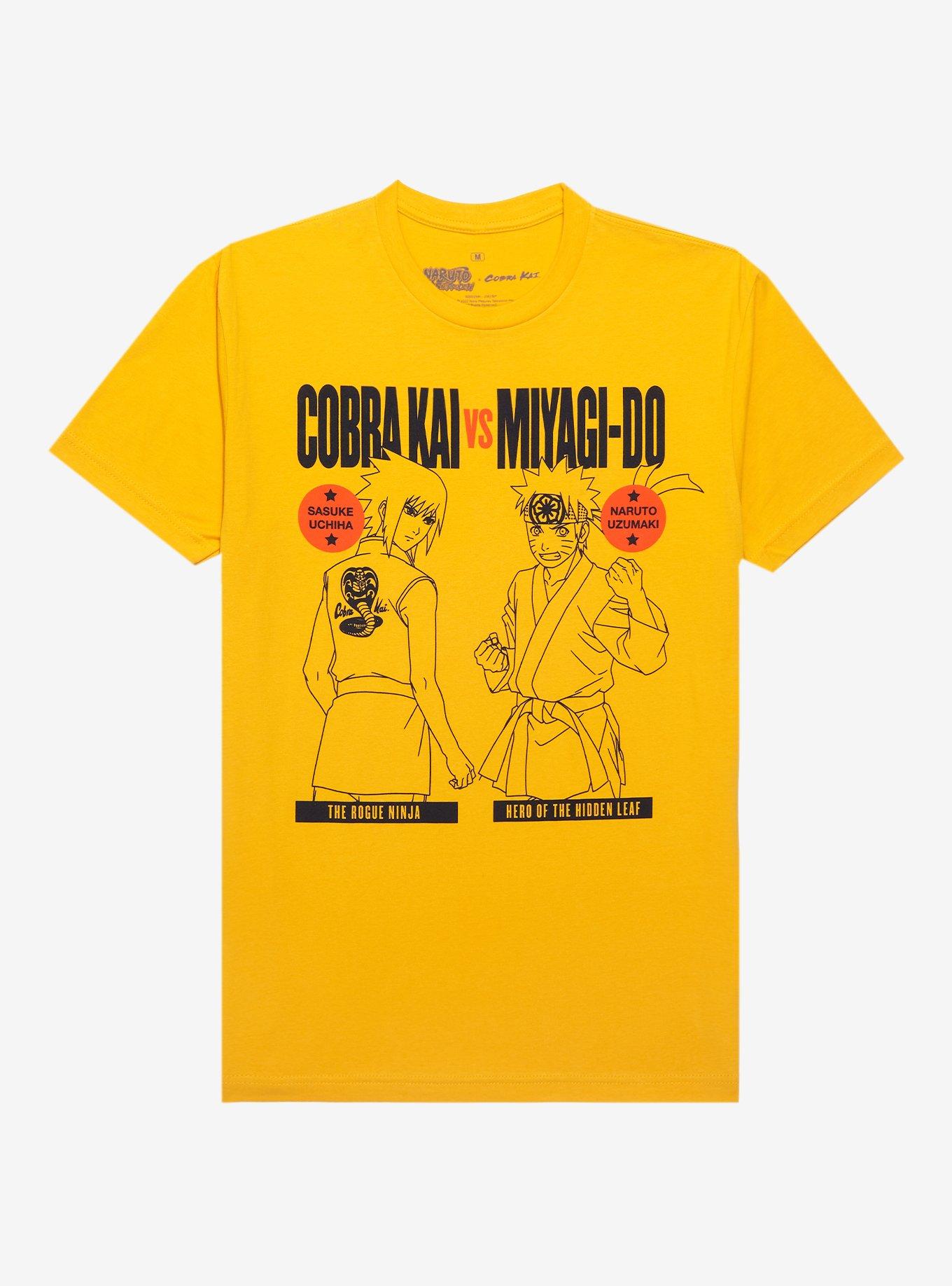 Naruto Shippuden x Cobra Kai Naruto & Sasuke T-Shirt - BoxLunch Exclusive, OFF WHITE, hi-res