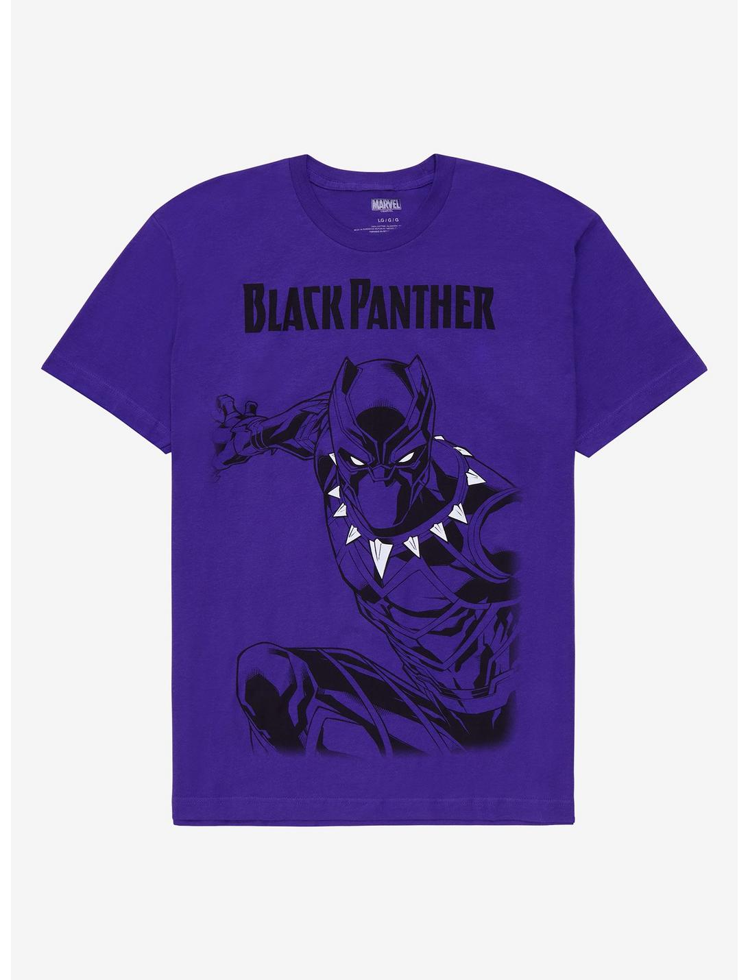Marvel Black Panther Tonal Portrait T-Shirt - BoxLunch Exclusive, DARK PURPLE, hi-res
