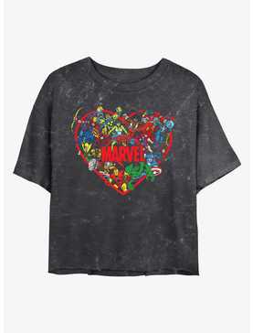 Marvel Avengers Hero Heart Mineral Wash Crop Girls T-Shirt, , hi-res
