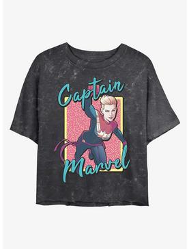 Plus Size Marvel Captain Marvel 90's Captain Marvel Mineral Wash Crop Girls T-Shirt, , hi-res