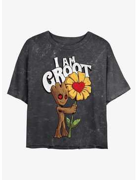 Marvel Guardians of the Galaxy Mine Groot Mineral Wash Crop Girls T-Shirt, , hi-res