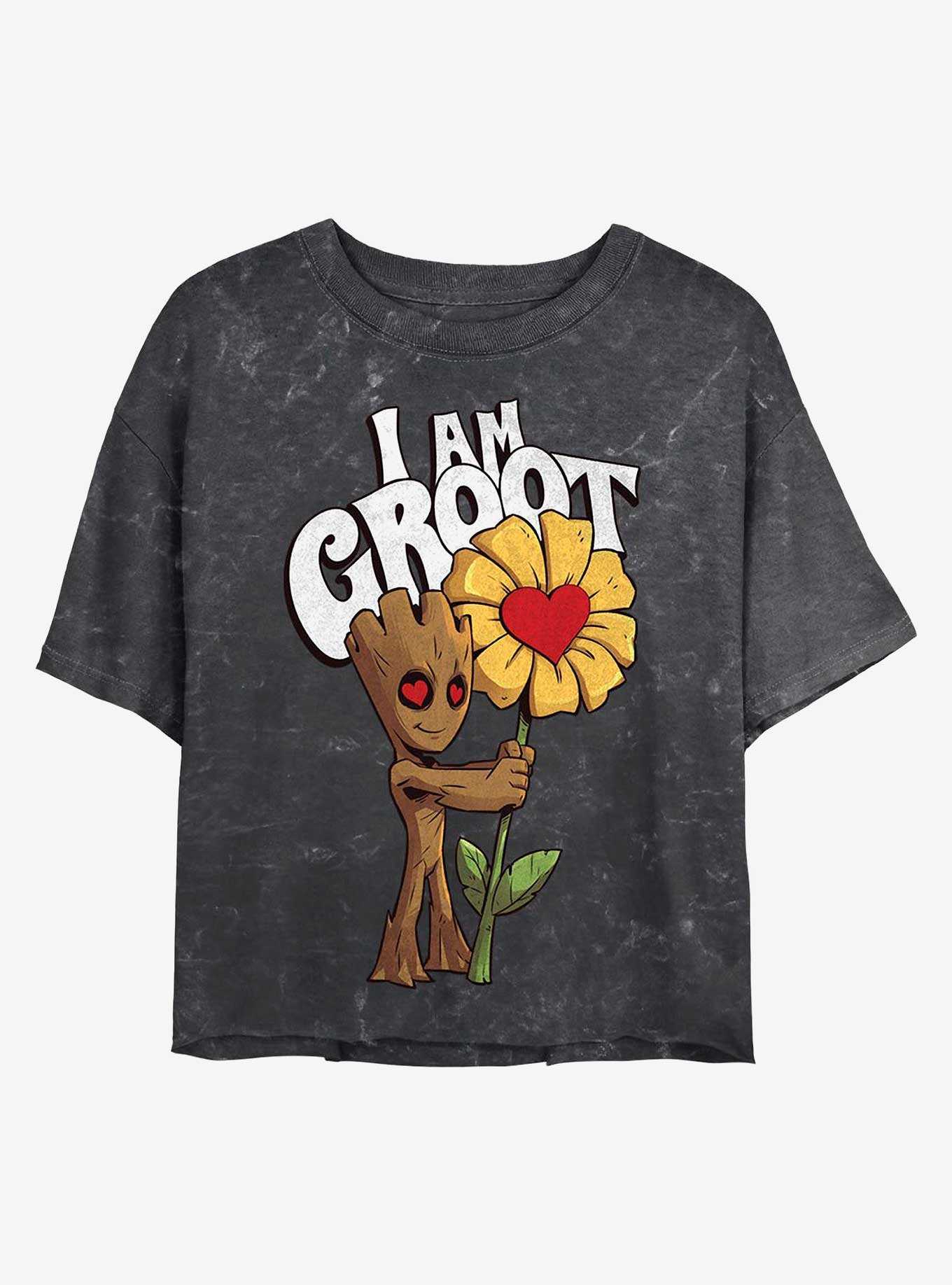 Marvel Guardians of the Galaxy Mine Groot Mineral Wash Crop Girls T-Shirt, , hi-res