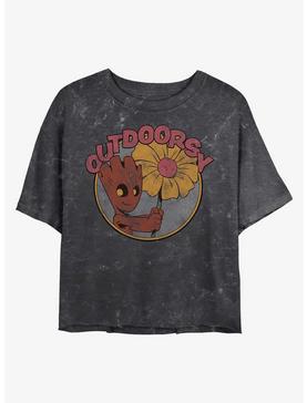 Marvel Guardians of the Galaxy Outdoorsy Groot Mineral Wash Crop Girls T-Shirt, , hi-res