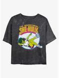 Marvel Hulk Sensational She-Hulk Mineral Wash Crop Girls T-Shirt, BLACK, hi-res