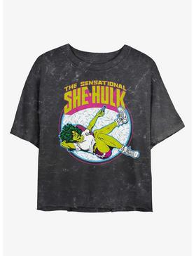 Marvel Hulk Sensational She-Hulk Mineral Wash Crop Girls T-Shirt, , hi-res