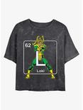 Marvel Loki Periodic Loki Mineral Wash Crop Girls T-Shirt, BLACK, hi-res
