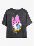 Disney Mickey Mouse Daisy Big Face Mineral Wash Crop Girls T-Shirt, BLACK, hi-res