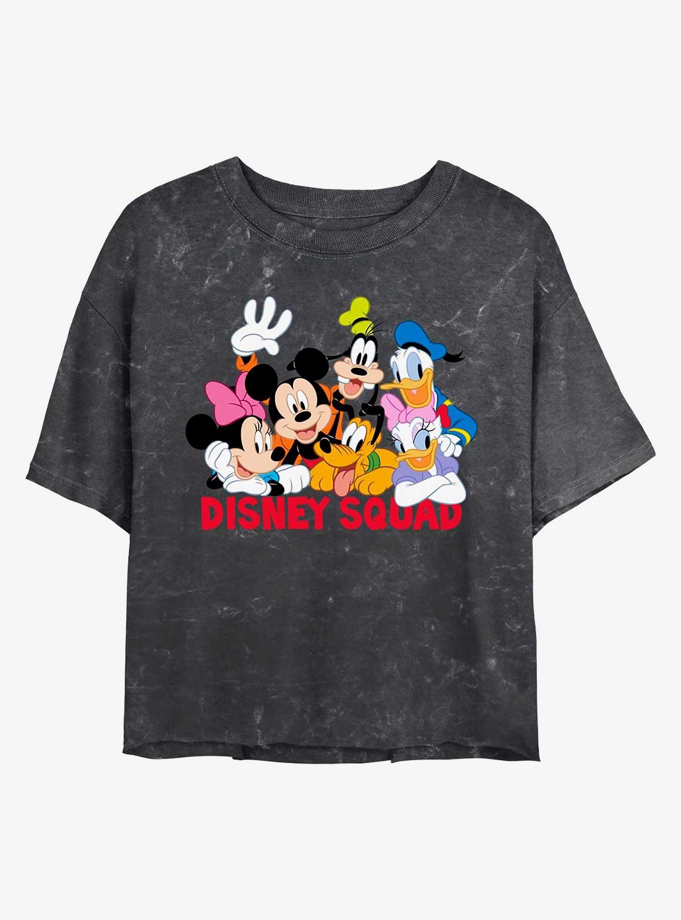 Disney Mickey Mouse Disney Squad Mineral Wash Crop Girls T-Shirt, BLACK, hi-res