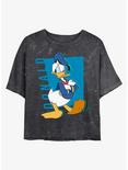 Disney Mickey Mouse Donald Pop Mineral Wash Crop Girls T-Shirt, BLACK, hi-res