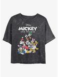 Disney Mickey Mouse Mickey Friends Group Mineral Wash Crop Girls T-Shirt, BLACK, hi-res