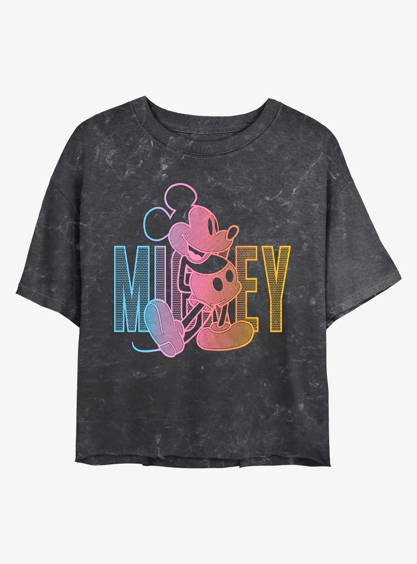 Disney Mickey Mouse Mickey Pose Mineral Wash Crop Girls T-Shirt, , hi-res