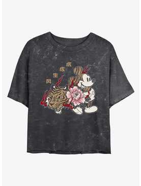 Disney Mickey Mouse New Year Mickey Mineral Wash Crop Girls T-Shirt, , hi-res