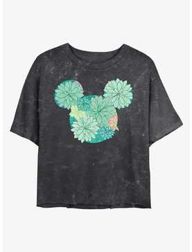 Disney Mickey Mouse Succulents Mineral Wash Crop Girls T-Shirt, , hi-res