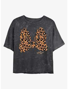 Disney Minnie Mouse Animal Print Bow Mineral Wash Crop Girls T-Shirt, , hi-res