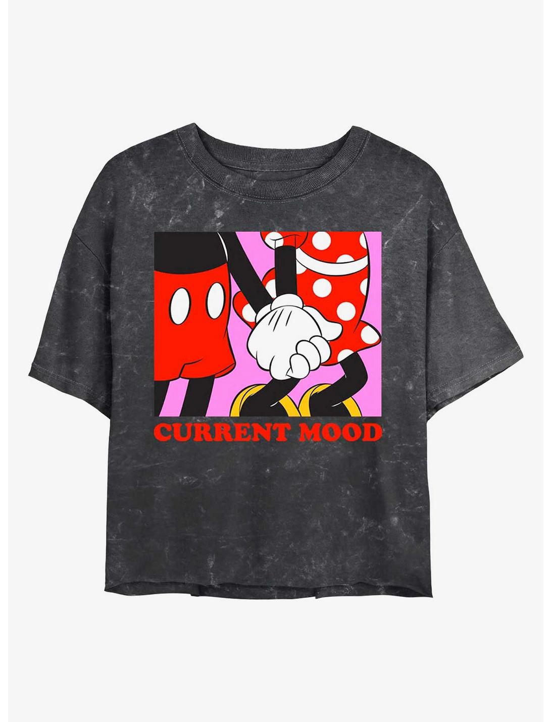 Disney Minnie Mouse Current Mood Mineral Wash Crop Girls T-Shirt, BLACK, hi-res
