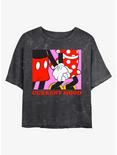 Disney Mickey Mouse & Minnie Mouse Current Mood Mineral Wash Crop Girls T-Shirt, BLACK, hi-res