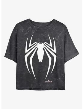 Marvel Spider-Man Spider Icon Mineral Wash Crop Girls T-Shirt, , hi-res