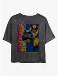 Marvel Wolverine Classic Wolverine Mineral Wash Crop Girls T-Shirt, BLACK, hi-res