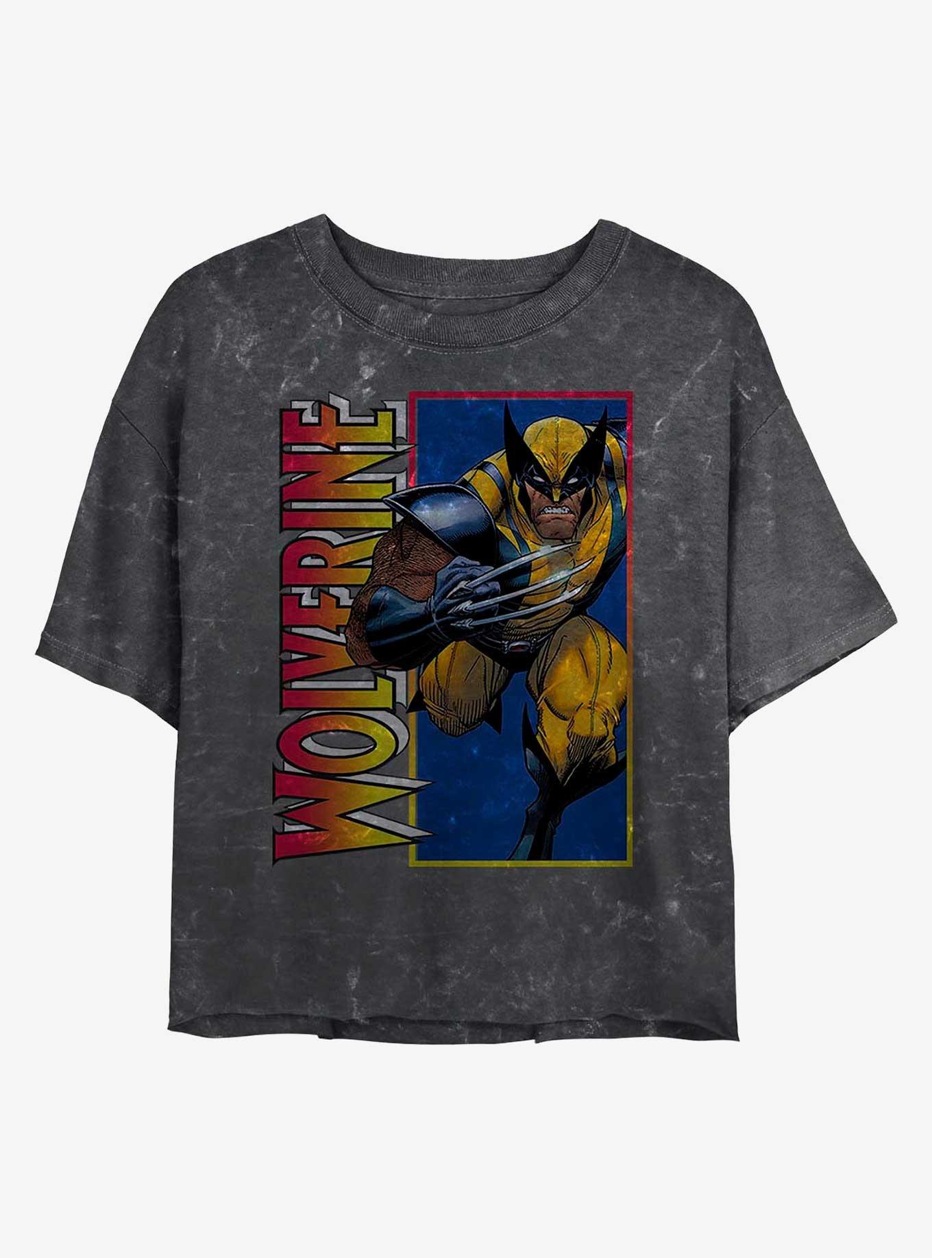 Marvel Wolverine Classic Wolverine Mineral Wash Crop Girls T-Shirt, , hi-res