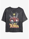 Marvel X-Men Vintage Wolverine Mineral Wash Crop Girls T-Shirt, BLACK, hi-res
