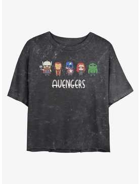 Marvel Avengers Doodle Avengers Mineral Wash Crop Girls T-Shirt, , hi-res