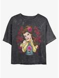 Disney Beauty and the Beast Rose Belle Mineral Wash Crop Girls T-Shirt, BLACK, hi-res