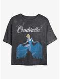 Disney Cinderella Dancing Cinderella Mineral Wash Crop Girls T-Shirt, BLACK, hi-res