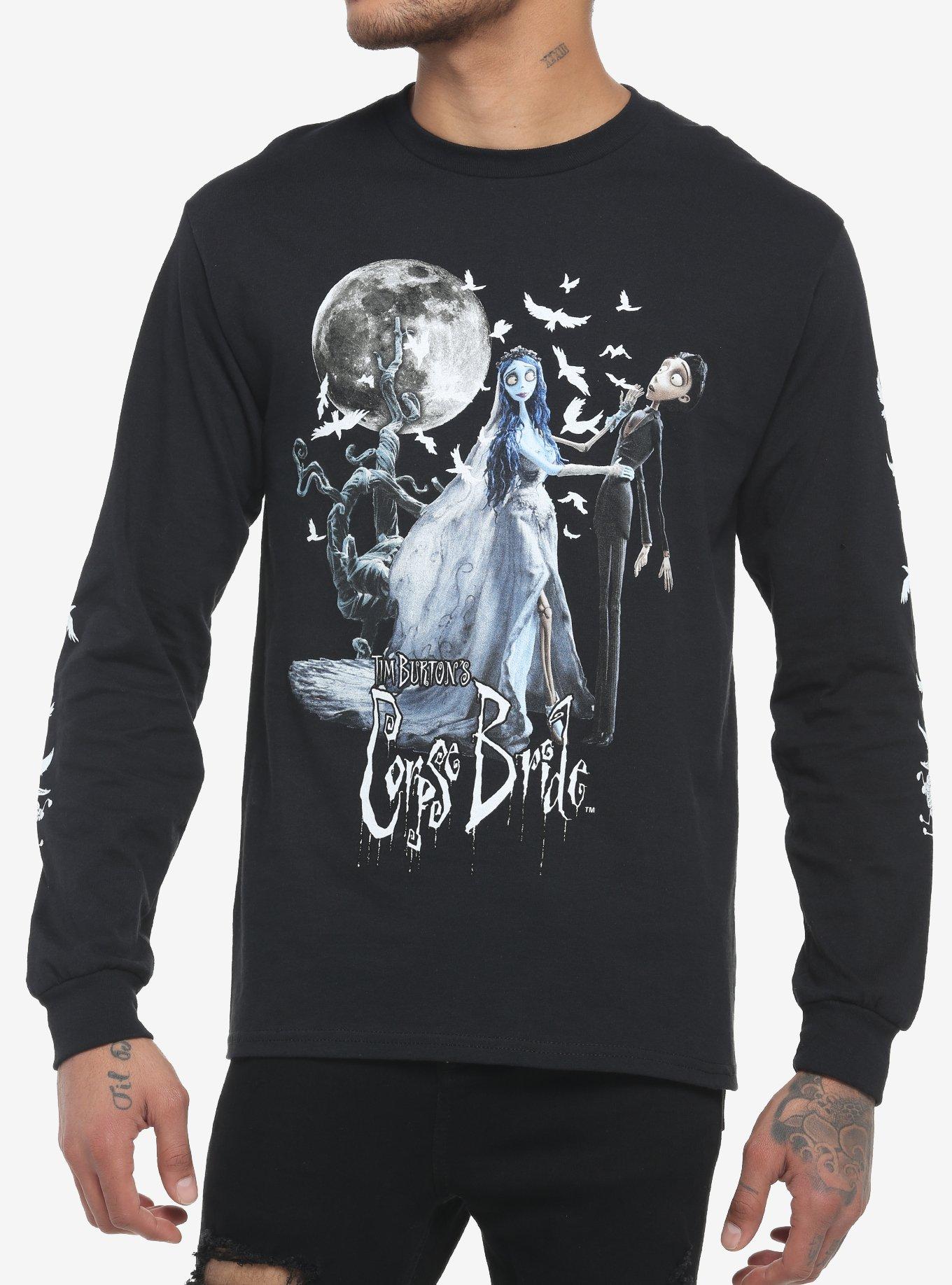 Corpse Bride Birds Long-Sleeve T-Shirt, BLACK, hi-res