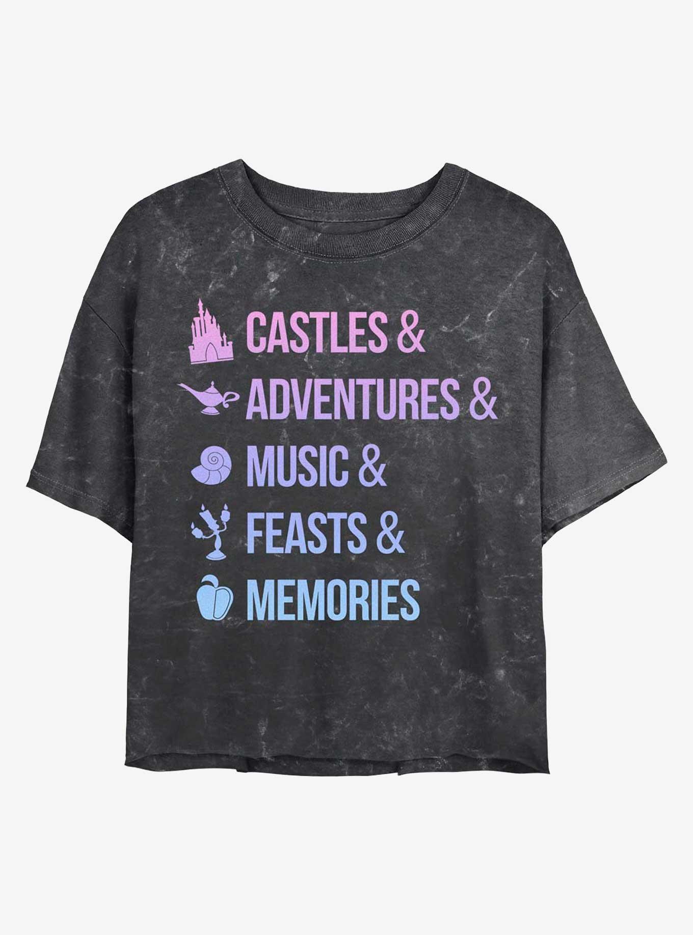 Disney Princesses Just Disney Things Mineral Wash Crop Girls T-Shirt, BLACK, hi-res