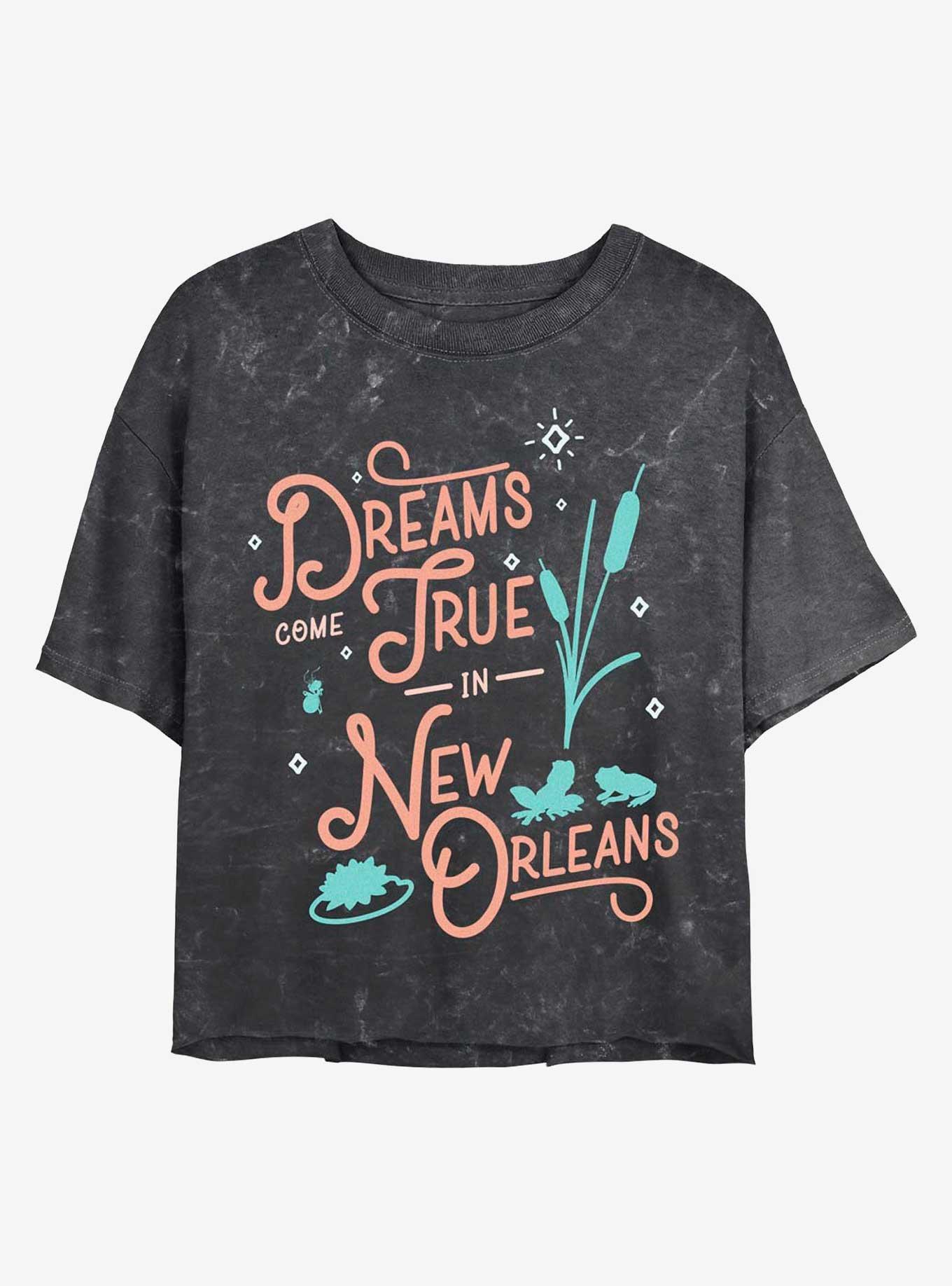 Disney Princesses Dreams Come True In New Orleans Mineral Wash Crop Girls T-Shirt, , hi-res