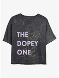 Disney Princesses One Dopey Dwarf Mineral Wash Crop Girls T-Shirt, BLACK, hi-res