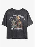 Star Wars The Mandalorian May The Fourth Be With You Mineral Wash Crop Girls T-Shirt, BLACK, hi-res