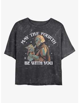 Star Wars The Mandalorian May The Fourth Be With You Mineral Wash Crop Girls T-Shirt, , hi-res
