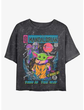 Star Wars The Mandalorian Neon Poster Mineral Wash Crop Girls T-Shirt, , hi-res