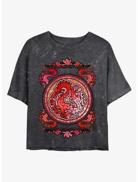 Disney Mulan Mushu Stained Glass Mineral Wash Crop Girls T-Shirt, , hi-res