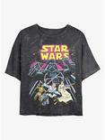 Star Wars Comic Wars Mineral Wash Crop Girls T-Shirt, BLACK, hi-res