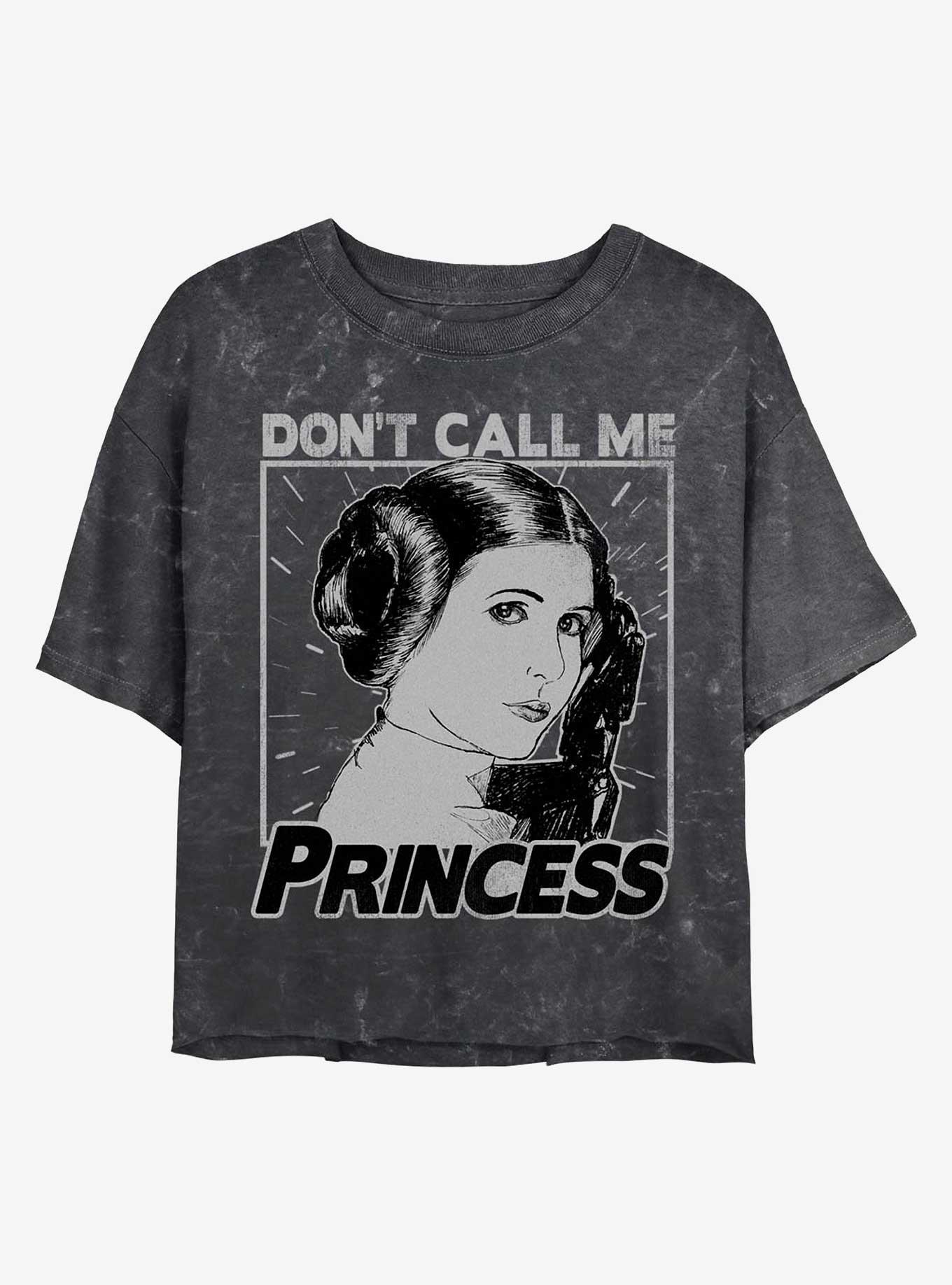 Star Wars Leia Don't Call Me Princess Mineral Wash Crop Girls T-Shirt, , hi-res