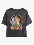 Star Wars Psychedelic Star Wars Mineral Wash Crop Girls T-Shirt, BLACK, hi-res