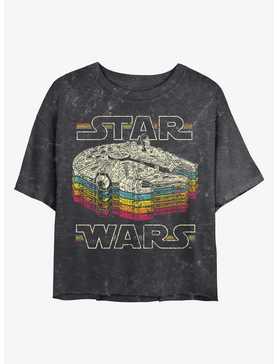 Star Wars Retro Falcon Mineral Wash Crop Girls T-Shirt, , hi-res