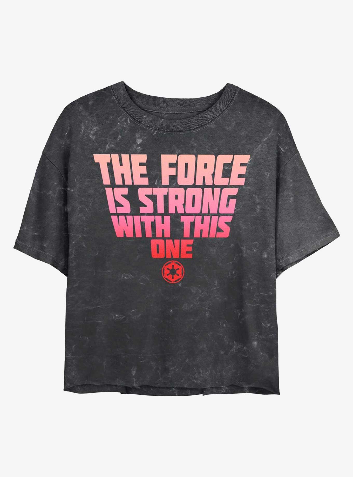Star Wars Strong Force Mineral Wash Crop Girls T-Shirt, BLACK, hi-res