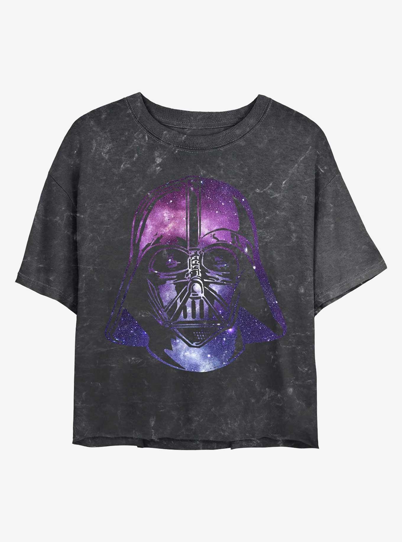 Star Wars Vader Space Helmet Mineral Wash Crop Girls T-Shirt, , hi-res