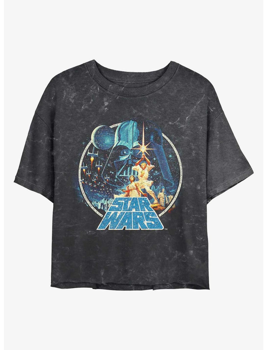 Star Wars Vintage Victory Mineral Wash Crop Girls T-Shirt, BLACK, hi-res