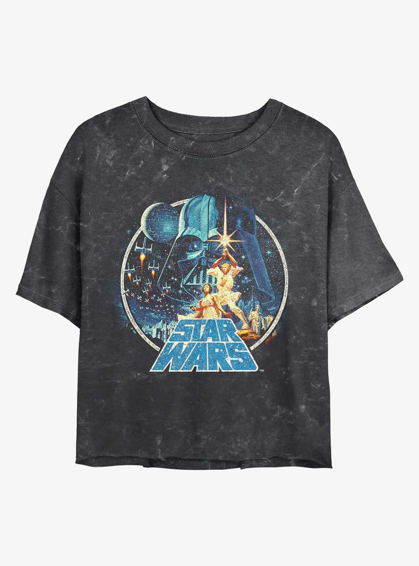 Star Wars Vintage Victory Mineral Wash Crop Girls T-Shirt, BLACK, hi-res