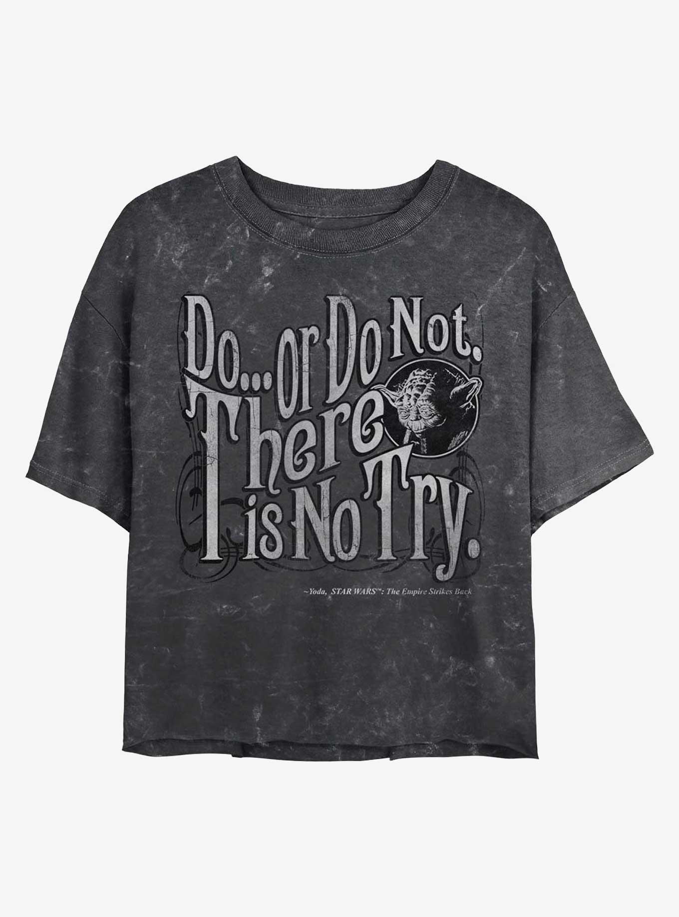 Star Wars Yodaisms Mineral Wash Crop Girls T-Shirt, BLACK, hi-res