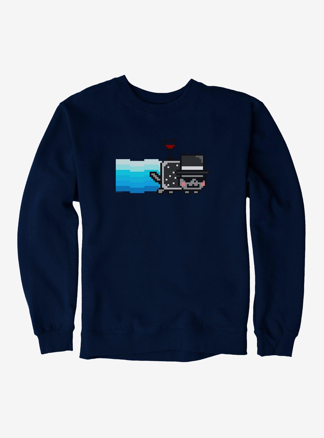 Nyan Cat Fancy Sweatshirt, NAVY, hi-res
