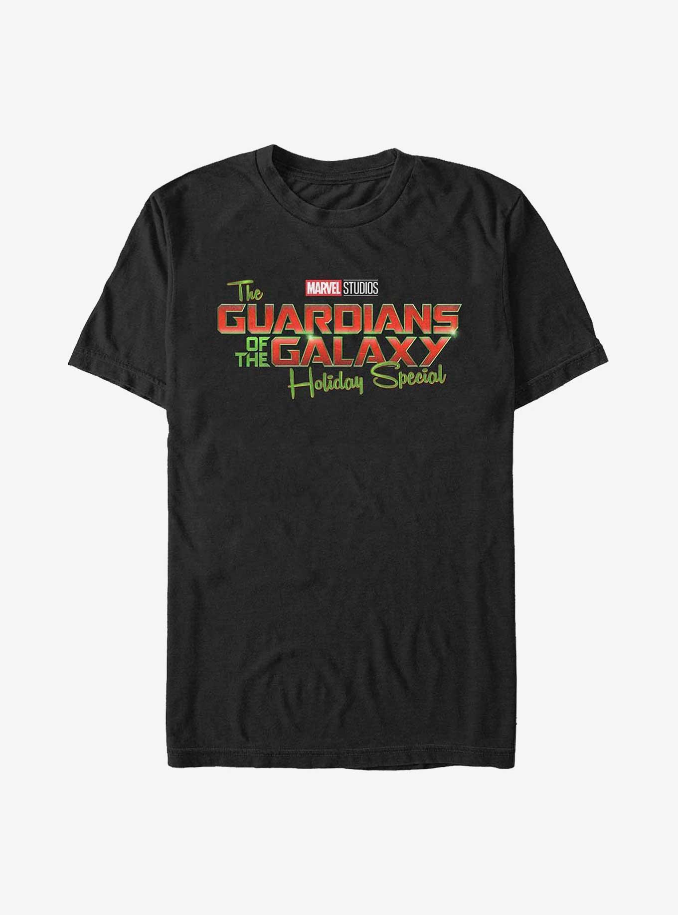 Marvel Guardians of the Galaxy Holiday Logo T-Shirt, BLACK, hi-res